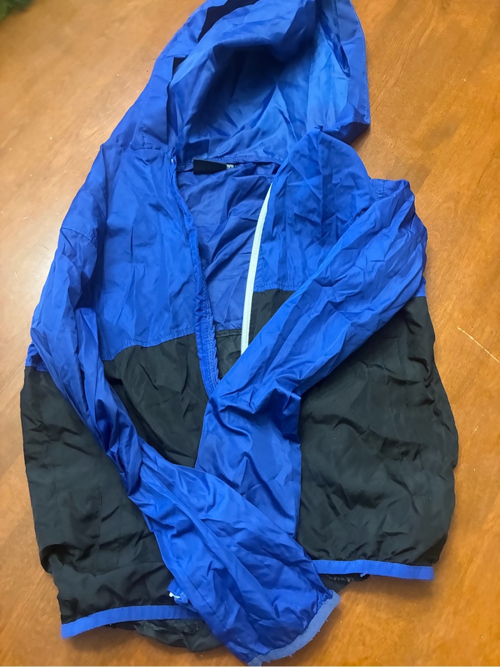 George Blue and Black Hooded Windbreaker Jacket